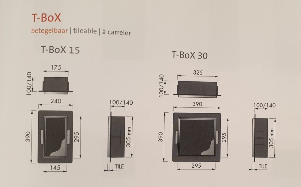 LoooX T-BoX inbouwnis met deur 15x30x10cm Antraciet