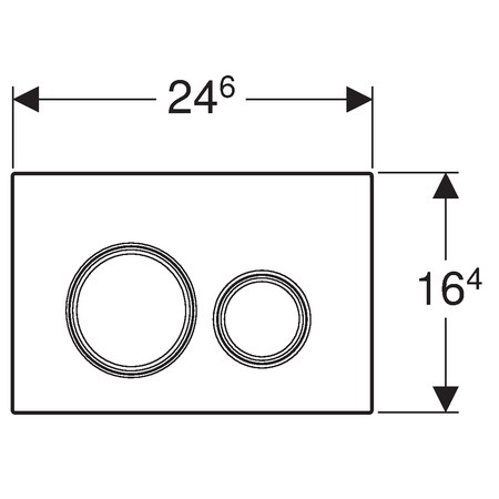 Sigma 21 bedieningspaneel duospoeling Beton Look met diverse kleuren ringen