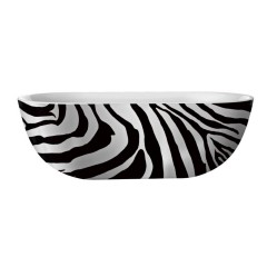 Zebra vrijstaand acryl bad 180x86x60cm Zwart Wit gestreept