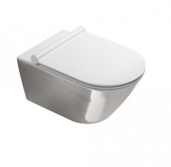 Zero New Flush Wit/Zilver zwevend toilet 55x35 - cod. 1VS55NRBA