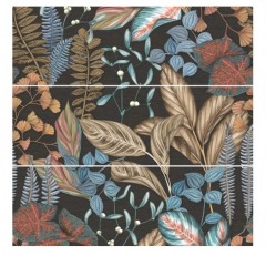 Wandtegels Silk Decor set(3) ABC Biba Graphite 40x120cm 